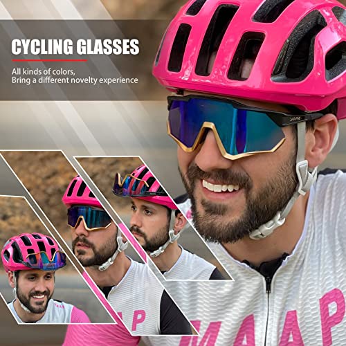 KAPVOE Gafas de Ciclismo Polarizadas Mujeres Hombres con 4 Lentes Intercambiables TR90 Gafas de Sol Deportivas Running MTB Bicicleta Accesorios 06