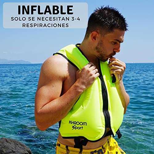 Khroom® Chaleco de natación para Adulto - Pesa Solo 400 Gramos - Ayuda a la flotabilidad para Snorkel, Kayak y Sup - para Adultos (Azul)