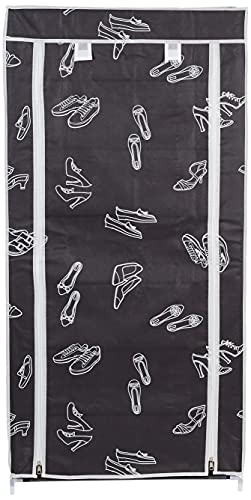 Kit Closet 4090042007 - zapatero de tela 5 baldas decorados, negro, 125 x 61 x 30