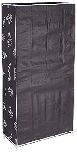 Kit Closet 4090042007 - zapatero de tela 5 baldas decorados, negro, 125 x 61 x 30