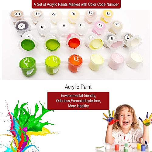 Kit de pintura por números - kit croda da lago kit de pintura al óleo de bricolaje para adultos, niños, principiantes imágenes bricolaje para decoración de pared 40×50cm