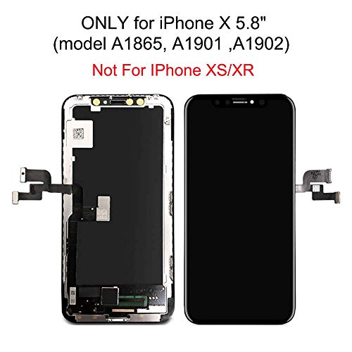Kit de reparación de Pantalla táctil OLED de 5.8 Pulgadas para iPhone X con reparación Completa (Negro)