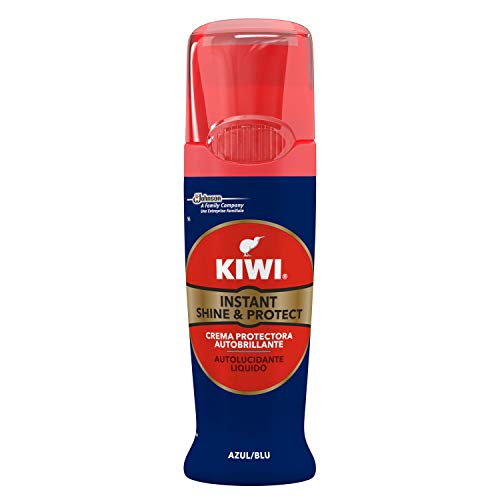 KIWI Crema de Ceras Shine & Protect, Protege y Abrillanta Tu Calzado, Autoaplicador, Color Azul - 75 gr