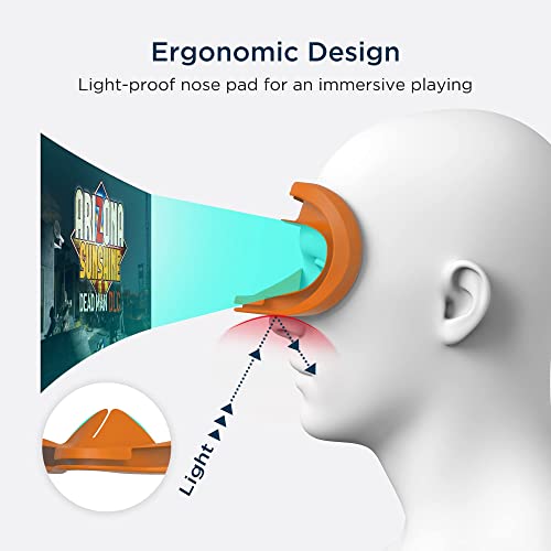KIWI design Almohadilla Facial de Silicona Mejorada para Oculus Quest 2 con Protector de Lente, Accesorios de Repuesto (1 Juego, Naranja)