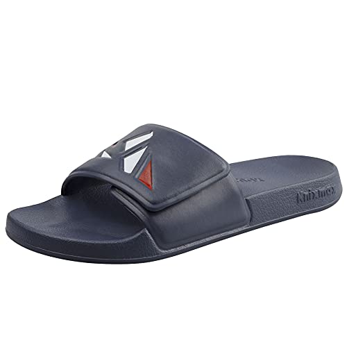 Knixmax Zapatos de Playa y Piscina para Hombre y Mujer Baño Ducha Zapatillas Chanclas Deslizadores Unisex Adulto Velcro Azul marino 42/43 EU