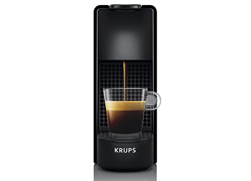 Krups Nespresso Essenza Mini XN1108 - Cafetera monodosis de cápsulas Nespresso, compacta, 19 bares, apagado automático, color negro, 14 cápsulas interior