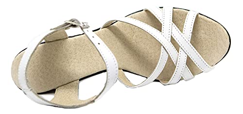KS - 163 - Zapatos Sandalias para Mujer - Ideales para Verano - Cuero Blanco 36