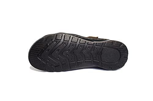 KS - 2021 - Zapatos Sandalias para Hombre - Ideales para Verano - Cuero Marrón 42