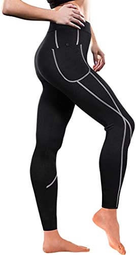 KUMAYES Pantalones para Adelgazar Mujer Leggins Anticeluliticos Fitness Pantalón de Sudoración Pantalones de Neopreno para Ejercicio para Deportivo