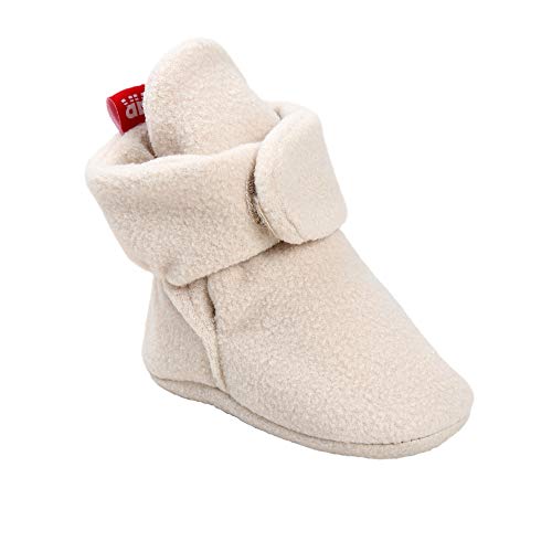 Lacofia Zapatos de calcetín de bebé Invierno Botas Antideslizantes de Suela Blanda para bebé niño o niña Beige 0-6 Meses