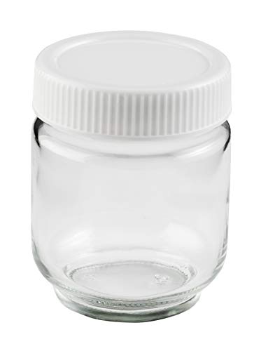 Lacor Vasos yogurtera 7 Unidades, Tarro Cristal Transparente con Tapa Blanca Rosca para Yogurt, Capacidad 190ml.LibreBPA