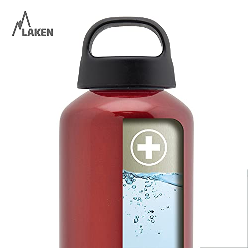 Laken Classic Botella de Agua Cantimplora de Aluminio con Tapón de Rosca y Boca Ancha, 1L Naranja