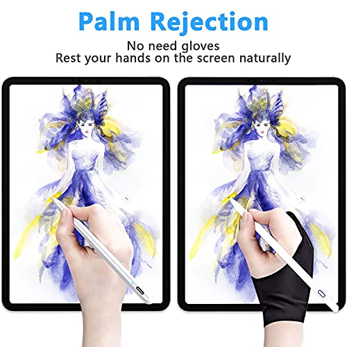 Lápiz capacitivo para iPad 2018-2021 Palm Rejection, lápiz capacitivo de 2ª generación de fijación magnética, compatible con iPad Pro de 11 y 12.9 pulgadas, 4ª generación, iPad Mini 5ª generación