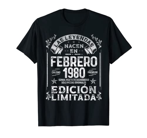 Las Leyendas nacen en Febrero de 1980 - 42 años Cumpleaños Camiseta