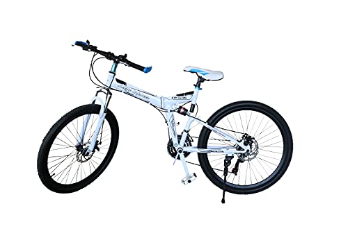 LAZY SPORTS Bicicleta Montaña Plegable con Aluminio Reforzado Ligero (Blanco)