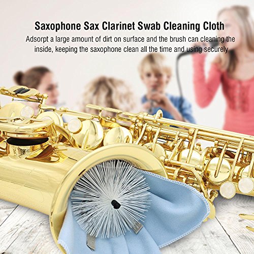 Lecxin Kit de torunda de saxofón indeformable hidrófilo, Limpiador de saxofón, para Tubo de Instrumento Tubular Clarinete Dentro de saxofón Limpio