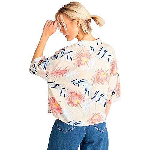 Lee Floral Resort Shirt Camisa, Multicolor (Ecru NQ), S para Mujer