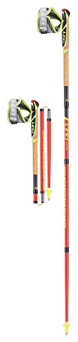Leki Micro Trail Pro Bastones de Running, Unisex Adulto, Neon Red-Darkred-Grey-White-Neon Yellow, 110 cm