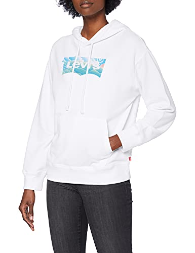 Levi's Graphic Standard Hoodie, Sudadera con Capucha BW Fill Clouds White +, S para Mujer