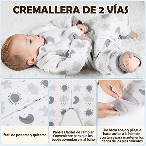 Lictin Saco de Dormir para Bebés- Saco de Dormir Bebe Niños con Mangas Extraíbles, Saco de Dormir Bebé Invierno de Material para 36-54 Meses （85-105 cm）