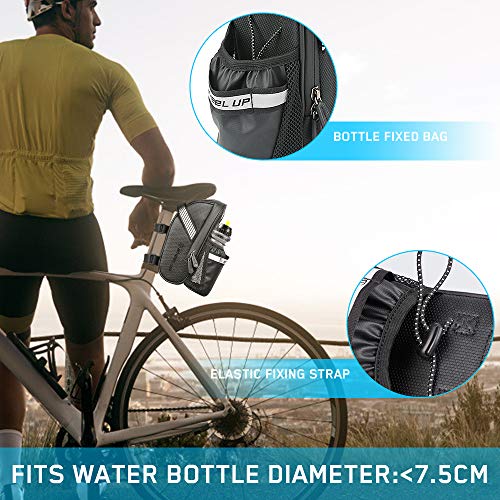 LINGSFIRE Bolsa para Sillín de Bicicleta Impermeable de Asiento con Bolsa de Botella de Agua para Bicis MTB Bici de Carretera Bici Plegable, 1,5 L