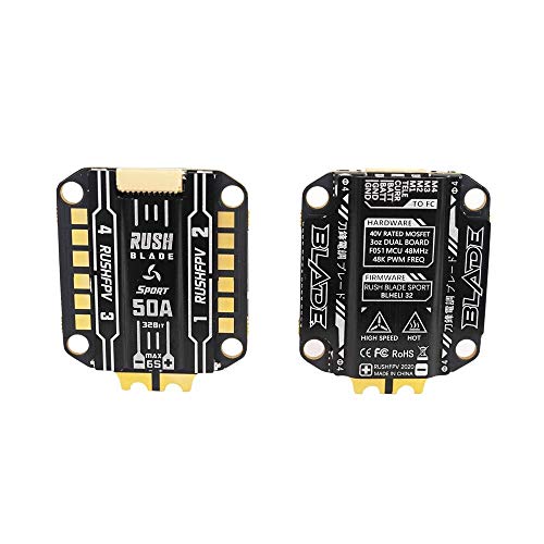 LMIAOM 30. 5mm RUSHFPV RUSH BLADE 50A/60A 3-6S BLHeli_ 32 4in1 ESC sin escobillas para RC Stack FPV Racing Freestyle Long Range 4S 6S Drones Instalación de accesorios DIY (color : 50A Sport)