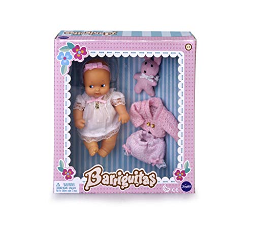 los Barriguitas- Set de bebé con ropita Rosa y Mascota de Punto, Color (Famosa 700015698)