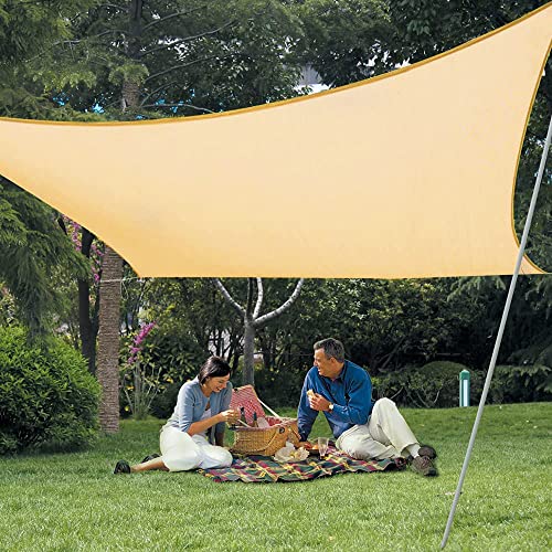 LOVE STORY Toldo Vela de Sombra(HDPE) Rectangular 2×4m Arena Protección UV para Terraza Camping Jardín al Aire Libre