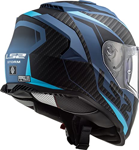 LS2 Storm Racer Casco Moto, Hombre, Mat Blue, XL