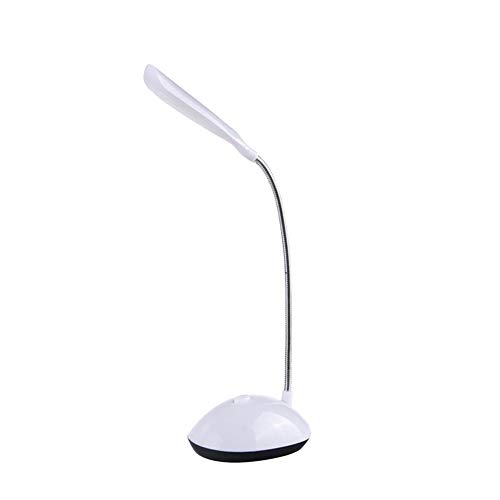 Lsgepavilion Mini lámpara LED de escritorio sin parpadeo, protección de los ojos, luz de mesa flexible, manguera flexible, color blanco