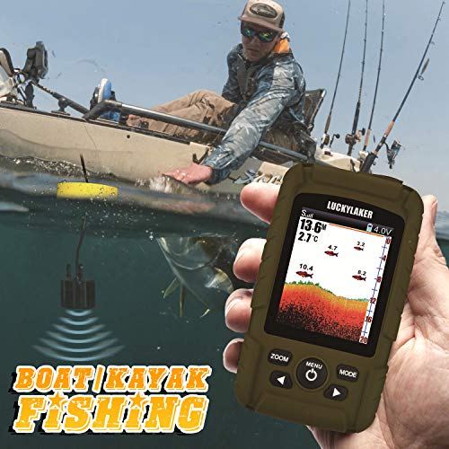 LUCKY Profundidad Portátil Buscador de Pesca Barco Profundidad Sonda de Pesca Sonar Impermeable Buscador de Peces LCD Pantalla Kayak Pesca en el Mar