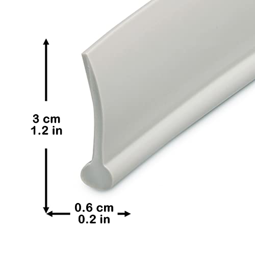 Mabeeze Protector para Riel de Toldo de 12 m – Protección de PVC Gris Claro para Evitar Manchas Negras – Incluye 2 Cepillos Pequeños de Limpieza