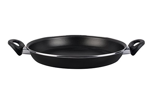 Magefesa Black - Paellera 30cm de acero vitrificado exterior negro. Antiadherente bicapa reforzado, aptas para todo tipo de cocinas, especial inducción. 50% de ahorro energético.
