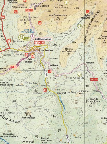 Mallorca guía de senderismo y un conjunto de 7 mapas topográficos (Serra de Tramuntana, Llevant, Formentor, Sa Dragonera, Son Real, Planícia, Cap des Pinar) GR 221, GR 222