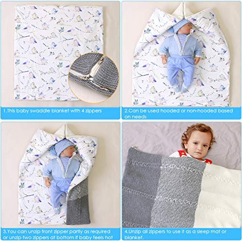 manta de cochecito de bebé, manta de bebé recién nacido saco de dormir cálido de invierno para bebés o niños de 0-12 meses (Gris)