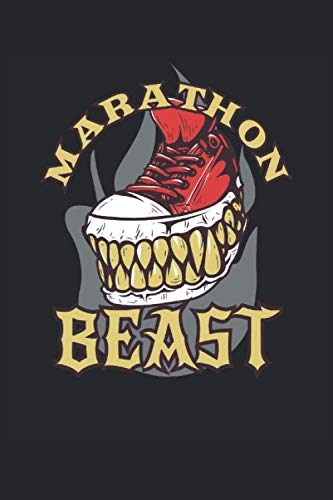 Marathon Beast: Maratón jogging running sport running-shoe regalos cuaderno forrado (formato A5, 15,24 x 22,86 cm, 120 páginas)