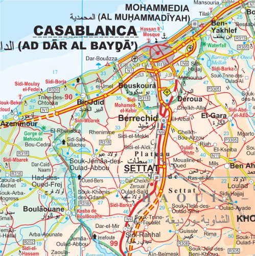 Marruecos, 1:1 250 000, geográfica Mapa, Gizi