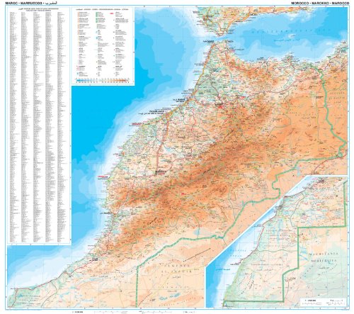 Marruecos, 1:1 250 000, geográfica Mapa, Gizi