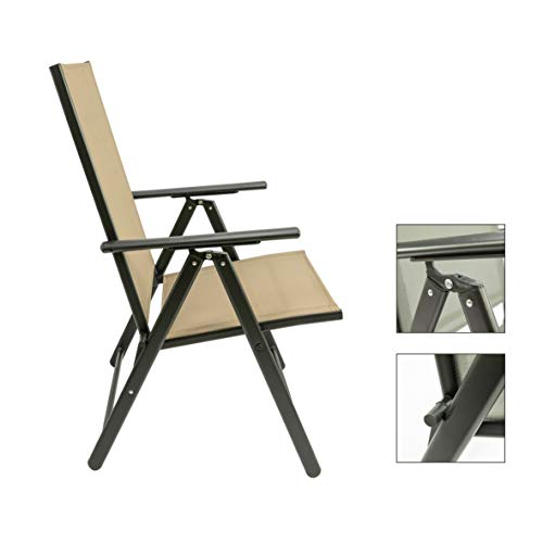 Maxx - Juego de 2 sillas plegables de jardín, terraza, balcón o camping, de aluminio y plástico