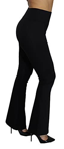 MCA Pantalones de mujer con diseño de campana ajustados con pata de elefante Negro XL