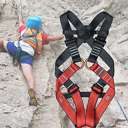 MEALITZ Arnés de Escalada Cinturones para Niños de 10-14 Años Ajustable Equipos Anticaídas para Alpinismo para Escalada en Roca En Interiores O Al Aire Libre Montañismo Ampliar La Formación