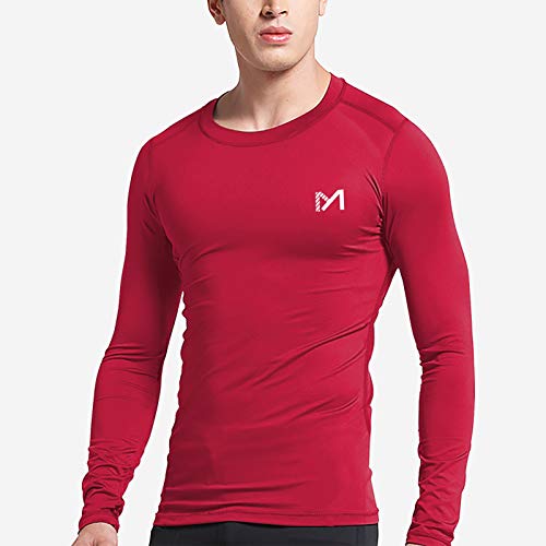 MEETYOO Camiseta Compresion Hombre, Ropa Deportiva Manga Larga Base Layers para Running Gym Ciclismo