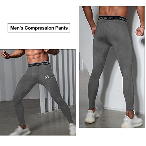 MEETYOO Leggings Hombre, Mallas Running Pantalon Deporte Pantalón de Compresión para Fitness Yoga Gym
