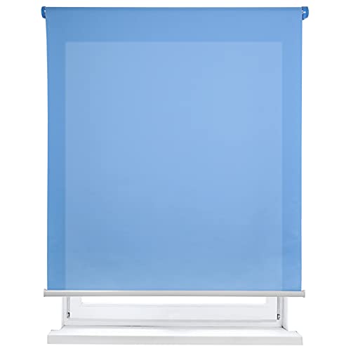 MERCURY TEXTIL-Estor Enrollable translúcido Liso (Azul, 150x180cm)