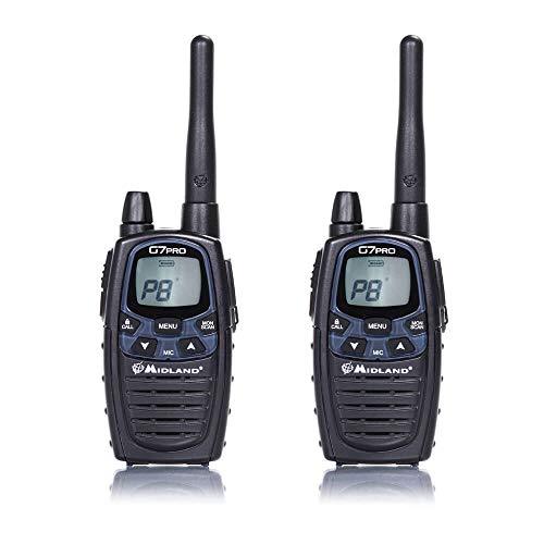 Midland G7E Pro - Pareja de walkie talkies, 8 canales, color negro