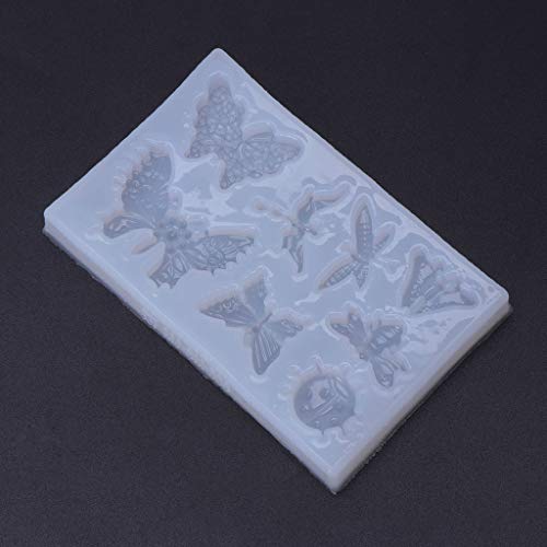 MIKI-Z Molde de silicona con forma de mariposa y insectos para hacer joyas y decorar tartas y caramelos