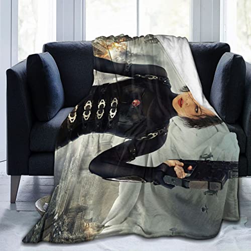 Milla Alice Jovovich - Manta de franela de forro polar suave para sofá, sala de estar, dormitorio