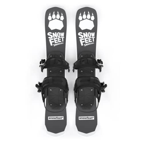 Mini esquís corto para nieve | Snowblades Skis | Snowfeet (negro | para botas de snowboard)