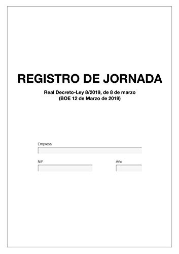 Miquelrius - Libro Registro Horario Laboral, Español, 40 Hojas, Tamaño Folio, Papel 70 g