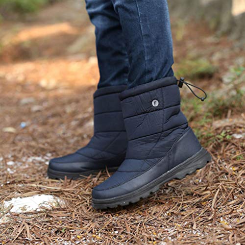 MisFox Botas de Nieve para Mujer Zapatos Comodos de Hombres Invierno Botines Impermeables Cálido Fur Forrado Antideslizante Calentar Botas